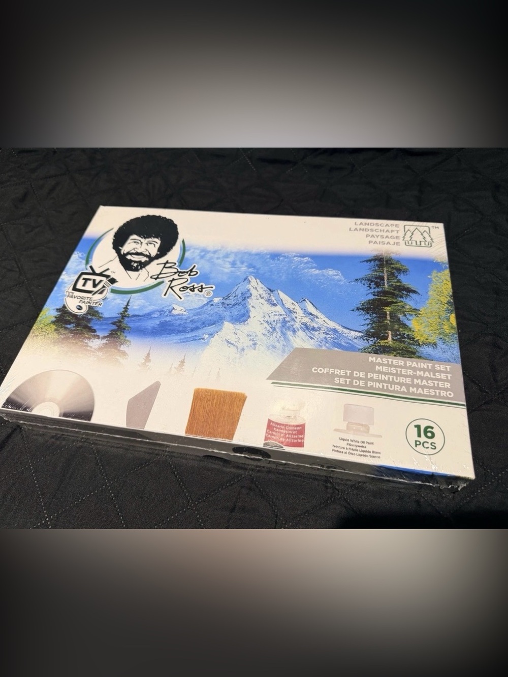 Bob Ross Blue Mountain Home Art Painting Kit - 16 PCS